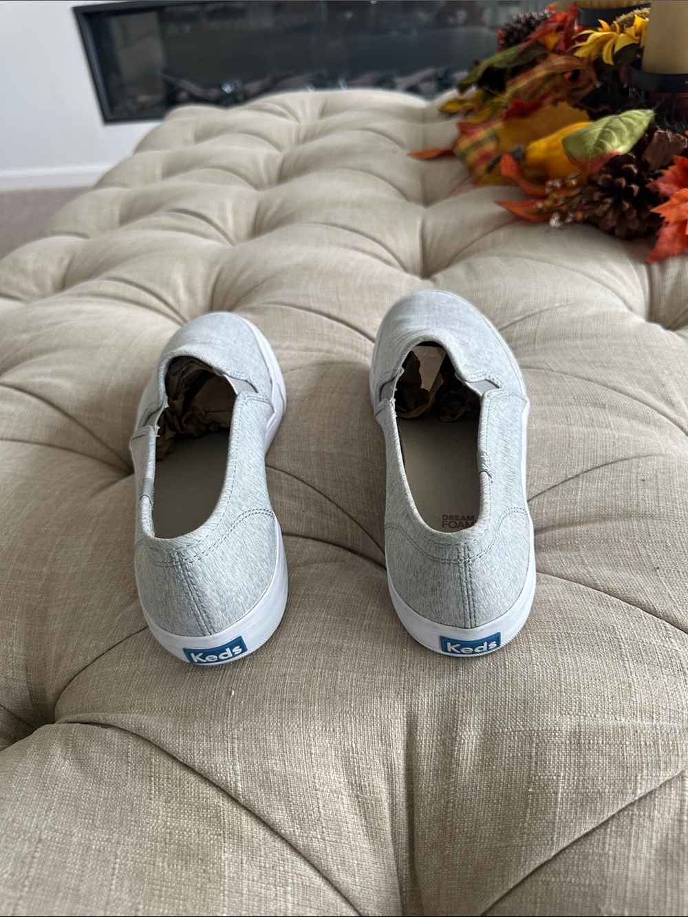 Keds Women's Slip-On Loafers in Heather Gray and White - Picture 4 of 11
